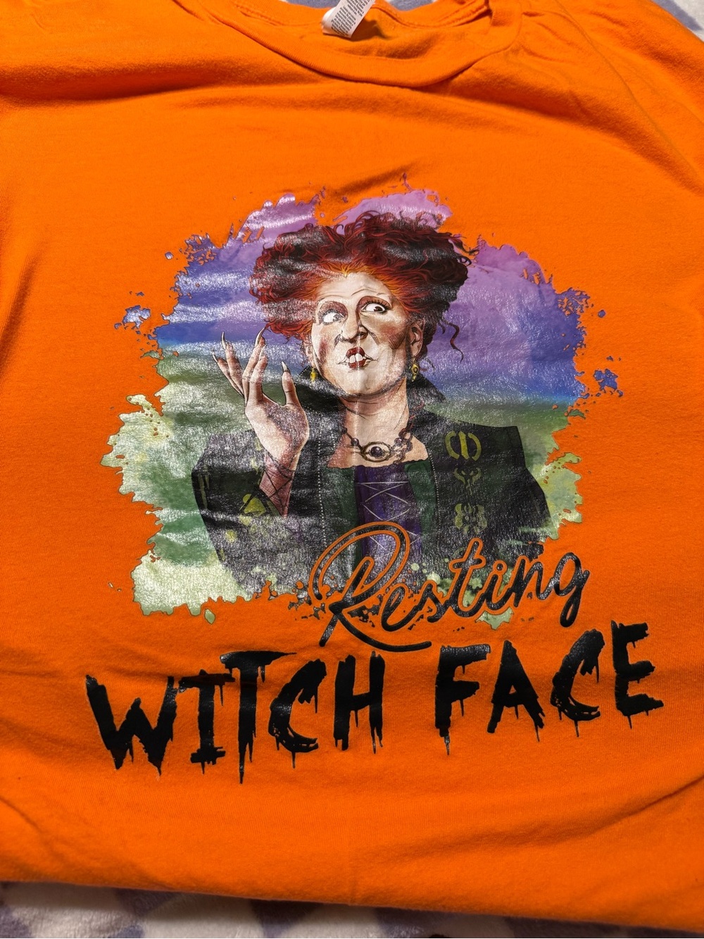 Hocus Pocus Bella Canvas Orange Graphic Tee with Label
